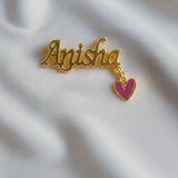 Customized name heart  92.5 silver brooch