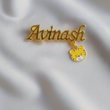 Customized name lion 92.5 silver brooch