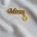 Customized name smiley 92.5 silver brooch