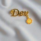 Customized name sun 92.5 silver brooch