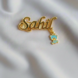 Customized name teddy 92.5 silver brooch