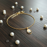 Hamsa 92.5 silver anklet.