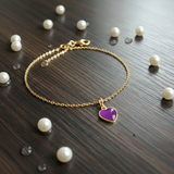 Heart 92.5 silver anklet