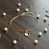 yin yang  92.5 silver anklet
