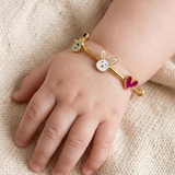 Guitar-Bunny-Heart-92.5 Silver adjustable kids bangle