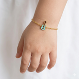 Guitar enamel 92.5 silver Flexible Chain Bracelet