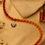 Enamelled Hamsa 92.5 Silver versatile pendant rakhi