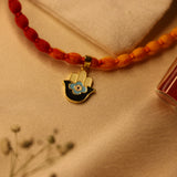 Enamelled Hamsa 92.5 Silver versatile pendant rakhi