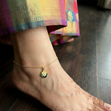Hamsa 92.5 silver anklet.