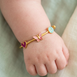 Heart-Butterfly-Initial-Blue-92.5 Silver adjustable kids bangle