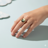 Hamsa 92.5 silver kids adjustable ring