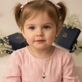 Hamsa enamel 92.5 silver necklace set