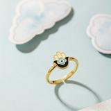 Hamsa 92.5 silver kids adjustable ring