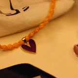 Enamelled Heart 92.5 Silver versatile pendant rakhi