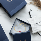 Heart enamel 92.5 silver Flexible Chain Bracelet