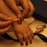 Enamelled Heart 92.5 Silver versatile pendant rakhi