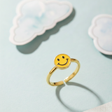 Smiley 92.5 silver kids adjustable ring