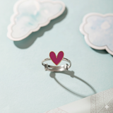 Heart 92.5 silver kids adjustable ring