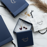 Heart enamel 92.5 silver necklace set