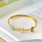 Initial-Blue-Bunny-Ironman-92.5 Silver adjustable kids bangle