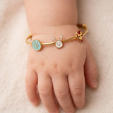 Initial-Blue-Bunny-Ironman-92.5 Silver adjustable kids bangle