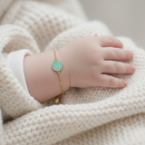 initial blue enamel 92.5 silver Flexible Chain Bracelet