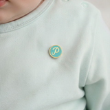 initial blue 92.5 silver lapel pin