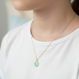 initial blue charm 92.5 silver necklace