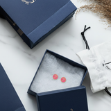 initial pink 92.5 silver ear studs