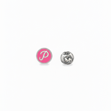 initial pink 92.5 silver lapel pin