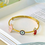Labubu-Pink-Evileye-Socks-92.5 Silver adjustable kids bangle
