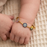 Labubu-Purple-Evileye-Hamsa-92.5 Silver adjustable kids bangle