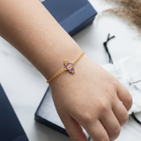labubu purple enamel 92.5 silver Flexible Chain Bracelet