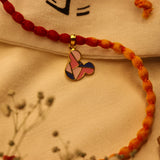 Enamelled Mickey 92.5 Silver versatile pendant rakhi