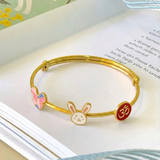 Mickey-Bunny-Om-Enamel-Red-92.5 Silver adjustable kids bangle