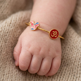 Mickey-Om-Enamel-Red 92.5 Silver adjustable kids bangle