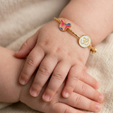 Mickey-Om-Enamel-White 92.5 Silver adjustable kids bangle