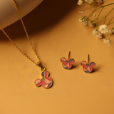 Mickey enamel 92.5 silver necklace set