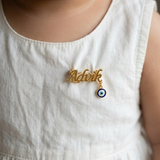 Customized name evil eye 92.5 silver brooch
