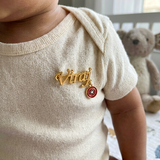 Customized name caption america 92.5 silver brooch