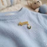 Customized name hamsa 92.5 silver brooch