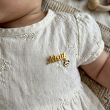 Customized name panda 92.5 silver brooch