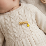 Customized name smiley 92.5 silver brooch