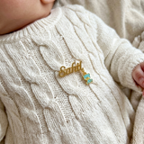 Customized name Teddy 92.5 silver brooch