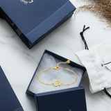 Om enamel 92.5 silver Flexible Chain Bracelet