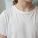 om enamel white charm 92.5 silver necklace