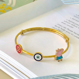 Om-Enamel-Red-Evileye-PeppaPig-92.5 Silver adjustable kids bangle