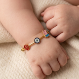 Om-Enamel-Red-Evileye-PeppaPig-92.5 Silver adjustable kids bangle