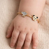 Panda-Elephant 92.5 Silver adjustable kids bangle