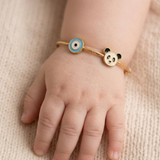 Panda-Evil-Eye-Blue 92.5 Silver adjustable kids bangle